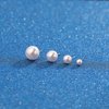 18K White Gold Plated Sterling Silver Post Faux Pearl Stud Earrings for Women Girls, White Pearl Wedding Earrings Hypoallergenic Jewelry (6mm)
