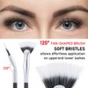 INENK 2PCS Lage Mascara Fan Brush, Lash Wand Brush Fan for Natural Lifted Effects and Enhance Lower Lashes, Synthetic Fibre Smooth Application No Smearing Clumping, Easy to Use