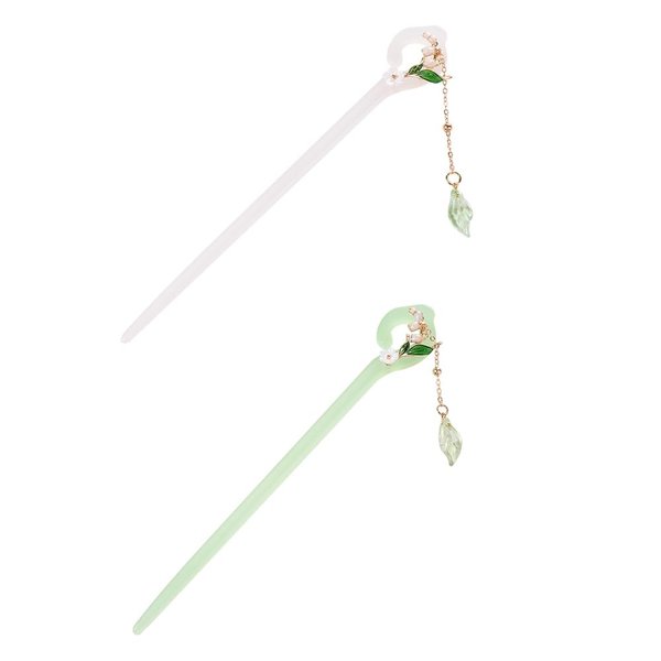 Leadigol 2PCS Acetic acid Bell Orchid Hair Stick,Ancient Style Hair Sticks Simple Flower Tassel Hair Clip for Women