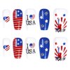 IDDFEVE 4th of July Press on Nails, Medium Square Independence Day Red Blue Nails, USA Flag Designs Artificial Acrylic Holiday Nail Decorations for Women