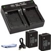 2 Pack of DMW-BMB9 Batteries and USB Dual Battery Charger for Panasonic Lumix DC-FZ80, DMC-FZ40K, DMC-FZ45K, DMC-FZ47K, DMC-FZ48K, DMC-FZ60, DMC-FZ70, DMC-FZ100, DMC-FZ150 Digital Camera