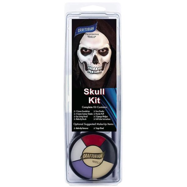 Graftobian Skull Makeup Kit - Skeleton Makeup Set for Costumes, Cosplay, and Halloween