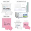 BLUERISE Lint Free Nail Wipes Pink 600pcs Nail Polish Remover Pads Soft Absorbable Eyelash Extension Glue Cleaning Wipes