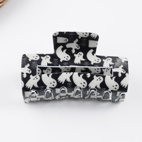 HAIMITI Halloween Hair Clips Happy Ghost Claw Clips Cute Letters Hair Accessories For Women Black Hair Clip Strong Hold Non-Slip Hair Claw Clips For Girls Halloween Party Decoration