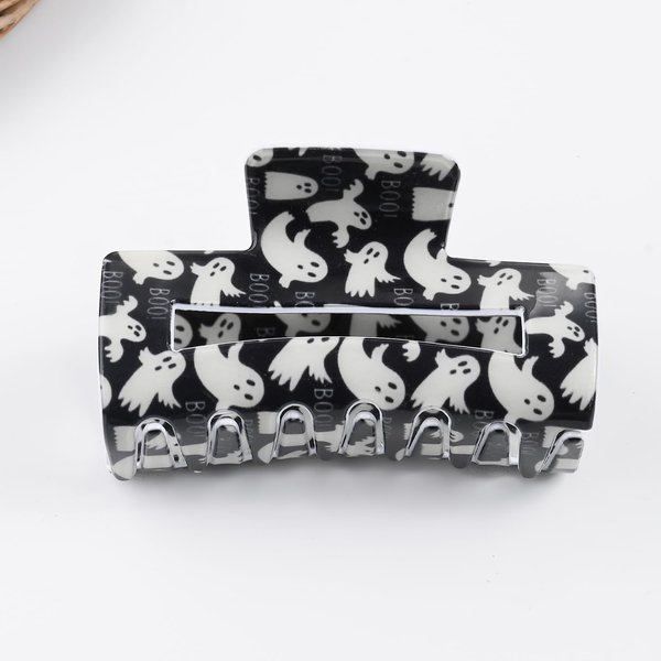 HAIMITI Halloween Hair Clips Happy Ghost Claw Clips Cute Letters Hair Accessories For Women Black Hair Clip Strong Hold Non-Slip Hair Claw Clips For Girls Halloween Party Decoration