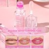 2 Pcs Color Changing Lip Oil,Magic Color Changing Lip Glow Oil With Big Brush,Boss Up Color Changing Lip Oil,Moisturizing and Non-sticky Boss Up Cosmeticsl (Shiny Pink)