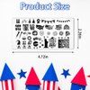 ALIBBON 6Pcs 4th of July Nail Stamping Plates Set, American Flag Nail Art Stamp Templates, Stripe Star Background Stamp Templates Kit, Patriotic Metal Nail Plates for DIY Printing Decor 4.7×2.4"