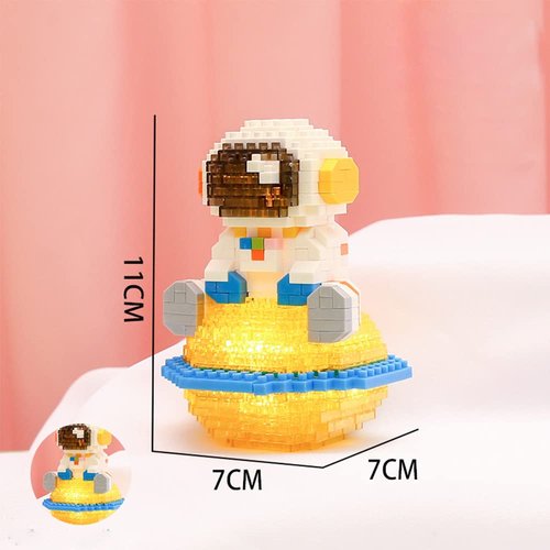 Uvini Astronaut Building Set Micro Building Blocks Model, STEM Building Toy Gifts for Adult, DIY Bricks Toys 433pcs, Compatible with Nanoblock