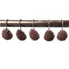 Gracelife Set of 12 Pinecone Shower Curtain Hooks Bathroom Rolling Hangers Curtain Sliding Hooks Resin Pothook