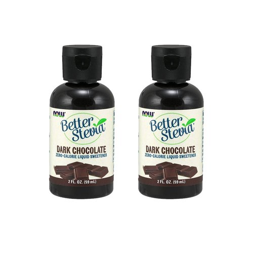 NOW Foods, Better Stevia Liquid, Dark Chocolate, Zero-Calorie Liquid Sweetener, Low Glycemic Impact, Certified Non-GMO, 2-Ounce (2 Pack)