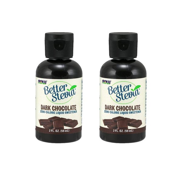 NOW Foods, Better Stevia Liquid, Dark Chocolate, Zero-Calorie Liquid Sweetener, Low Glycemic Impact, Certified Non-GMO, 2-Ounce (2 Pack)