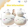 Yoholto Dumpling Plush Pillow with Cute Features, Stuffed Bun Plush, Funny Food Toy Gifts for Kids Adults(6.3 * 12.2in,Frown)