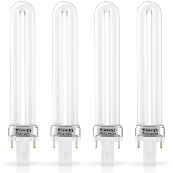 IMIKEYA 4pcs Nail Dryer Lamp Bulbs Tube Replacement 9W 365nm UV Bulb Light Bulb for Nail Art Gel Curing Drying Light Manicure Tool for DIY Lamp Light