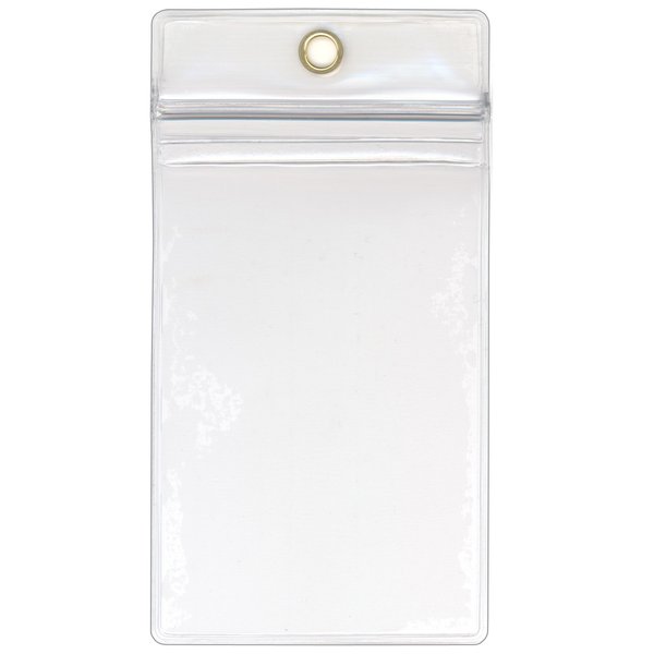 StoreSMART - 5 Pack - ID/Badge Holder - Zipper and Metal Grommet - Clear Plastic - Open Short Vertical - R3578ZIPS-5