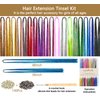 LyoRuSi Hair Tinsel Kit, Glitter Tinsel Hair Extensions with Tools (36 Inch, 5 Colors, 2200 Strands)- Fairy Hair Tinsel Heat Resistant Accessories for Women Girls Kids