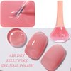 ASMAYSA Air Dry Clear Pink Nail Polish, Jelly Gel Nail Polish for Girls, Clear Pink Gel Polish for Women, Long Lasting Sheer Pink Nail Polish, Translucent Pink Nail Polish for DIY Manicure Home, 12ML