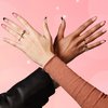30 PCS Pink French Tip Press On Nails Short Almond,Medium Fake Nails French Nails Press ons,Oval Acrylic Nails Glue on Nails Medium,Natural Short Almond Nails False Nails for Women in 15 Sizes