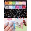 Kalolary 4boxes Butterfly Heart Shape Nail Art Glitter Sequins, Laser Holographic 3D Thin Star Heart Butterfly Plum Blossom Glitter for Valentine's Day Nail Art Decoration Resin Mold DIY