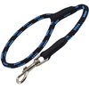 Dogs My Love 18-inch Rope Dog Leash Short (Blue/Black, Medium 7/16" (10mm) diam)