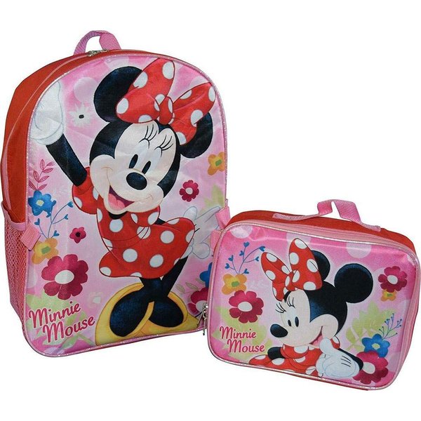 Minnie Mouse Girl's 16" Backpack W/Detachable Lunch Box