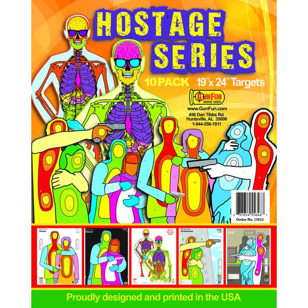 GunFun Hostage Paper Shooting Targets - 10 Pack - 19" x 24"