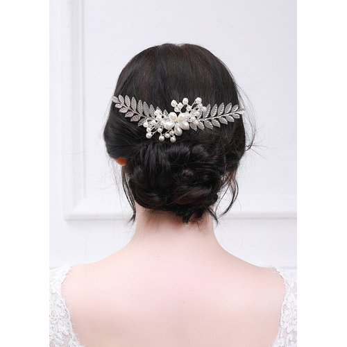 Kercisbeauty Left Wedding Decorative Combs Bridal Hair Comb Headpiece Wedding Hair Piece Vintage Hair Comb Flower Hair Piece Hair Jewelry Bridal Hair Accessories Delicate Hair Comb