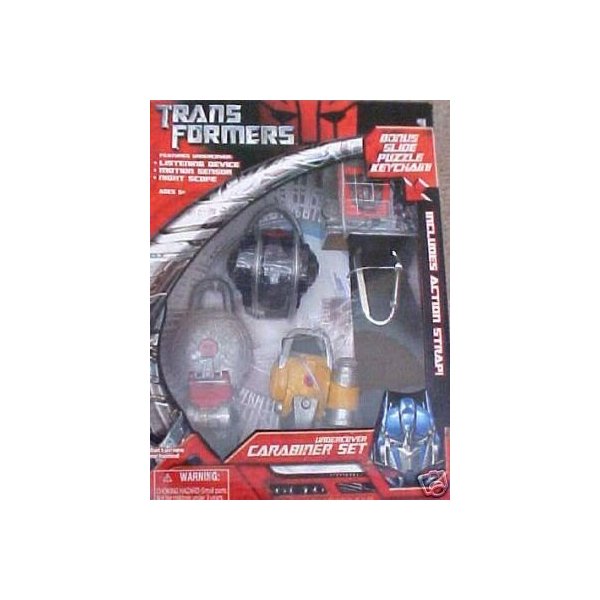 Transformers Undercover Carabiner Set (Listening Device, Motion Sensor, Night Scope) with Bonus Slide Puzzle Keychain and Action Strap!