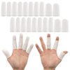 ANCIRS Gel Finger Support Protector Gloves, Gel Finger Cots/Covers - Different Sizes Silicone Fingertips for Hands Cracking, Eczema Skin (20pcs White)