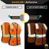 KwikSafety FIRST LADY Safety Vest for Women [SNUG-FIT] 9 Pockets, Class 2 Custom High Visibility Reflective ANSI OSHA Fitted Construction Work PPE/Orange Medium