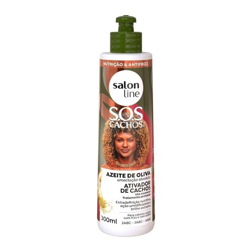 Salon Line - Linha SOS Cachos (Azeite de Oliva) - Ativador de Cachos 300 Ml - (SOS Curls (Olive oil) Collection - Reconstruction Curl Activator 10.14 Fl Oz)