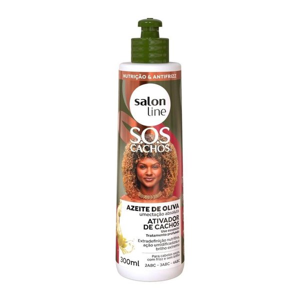 Salon Line - Linha SOS Cachos (Azeite de Oliva) - Ativador de Cachos 300 Ml - (SOS Curls (Olive oil) Collection - Reconstruction Curl Activator 10.14 Fl Oz)