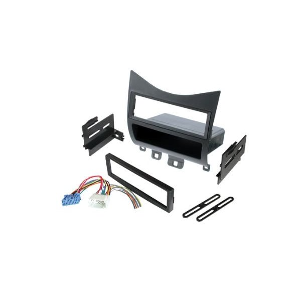 Radio Stereo Installation Single ISO Din Dash Kit with Wire Harness Adapter Compatible with Honda Accord 2003-2007