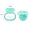 200 PCS Disposable Glue Cup Lash Tattoo Nail Art Pigment Rings 2 Slots Plastic Glue Ring Holders Palette for Eyelash Extension Beauty Tool Bulk (Green)