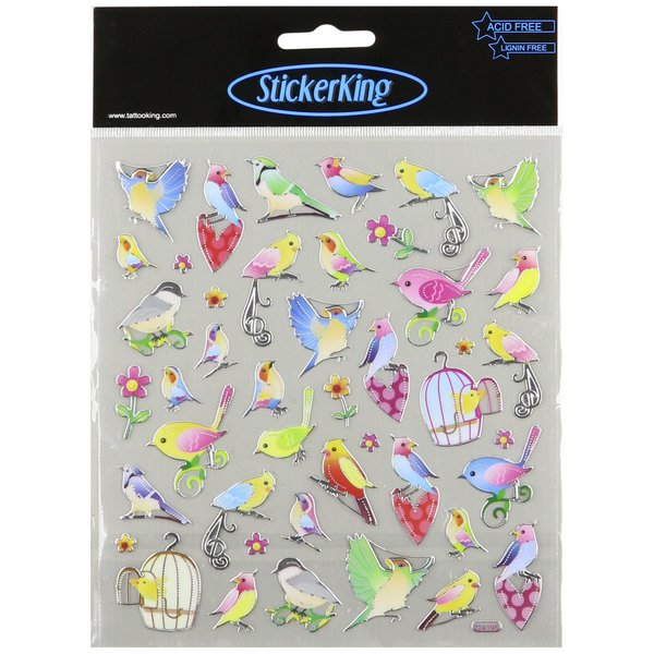 Tattoo King Multi-Colored Stickers-The Beauty of Birds