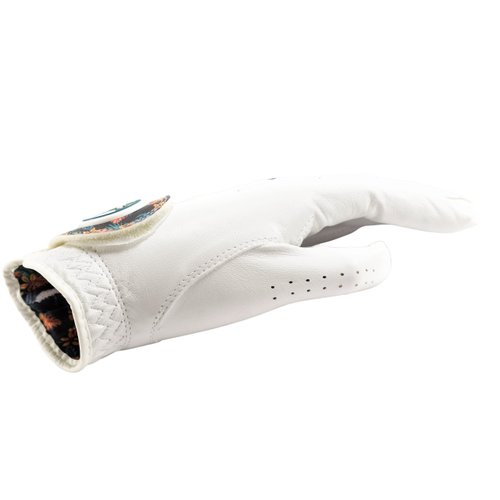 Bahama Links Golf Glove | Tropic White | Golf Gloves Women Left Hand | Premium Cabretta Leather | Extremely Durable | Best Golf Glove | Super Soft | Great Feel (Medium, Left)