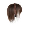 Meiverah 10" Straight Hair Piece With Twist Braid Headband for Women, Human Hair Clip In Topper Hair Extension With Bangs (Medium Brown)