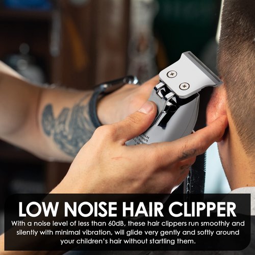 KaleWoz Hair Clippers for Men 2600mAh Professional Men's Cordless Hair Trimmer with Hair Cutting Cape Beard Trimmer Electric Pro Li Outline Trimmer Body Grooming Kit Rechargeable Gifts (Silver)