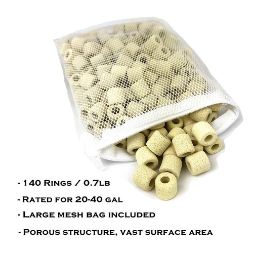 Reefing Art Ceramic Filter Media Bio Filter Rings 1lb / 2lb / 4lb / 8lb (180ct / 1lb)