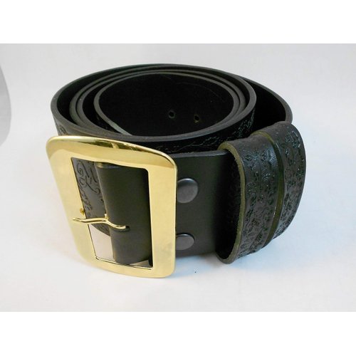 Hilltop Leather Company, Hand Tooled Santa Claus Belt & Buckle, Merry Christmas to All, Solid Leather
