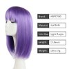 HSPCYGG Costume Wigs Short Daily Wig Light Purple Bob Wig for Women with Bangs Halloween Cosplay Party Synthetic 14 Inch Girls Straight (Free Wig Cap)