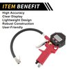 REPAIROCK Digital Display Tire Pressure Gauge 3-200PSI Regular Air Pressure Gauges for Tire with Hose Red 1 Set