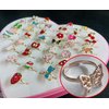 monochef 36pcs Little Girl Jewel Rings in Box Adjustable No Duplication Children Girls Kids Pretend Play Costume Princess Dress Up Jewelry Rings Party Favors Toys Gifts for Girls