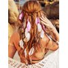 GENBREE Boho Feather Headbands Gypsy Headpiece Bohemian Hippie Headband Indian Hair Band Long Feather Hair Accessories for Women and Girls