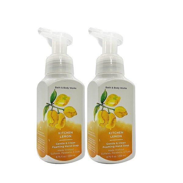 Bath and Body Works Kitchen Lemon Gentle Foaming Hand Soap (2 pack), 8.75 fl oz / 259 mL Each