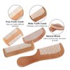 4 Pcs Wooden Comb Set for Women Men - Wide Tooth Wood Comb for Curly Hair, Natural Bamboo Detangling Comb Beard Comb Labor Comb Birthing Comb Handmade Comb for Long Thick Wavy Hair with Gift Bag