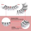 Natural Eyelashes Natural Look Fasle Eyelashes Wispy 3D Fluffy Clear Band Lashes 16mm Strip Lashes Wispy Lightweight 5 Pairs Multipack by EXTENIFY (5 Pair-Natural)