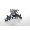 Generic Medium silver metal flower leaf crystal hair claw clip bridal clip medium/fine (Primary color: Blue)