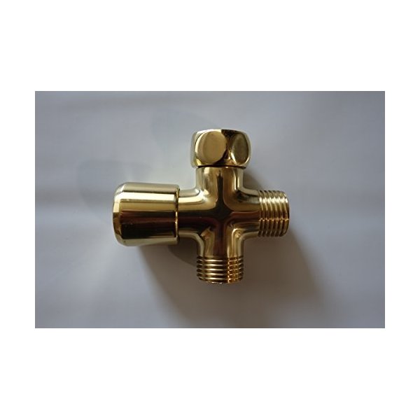 Brass Shower Head Diverter Valve - Polished Brass