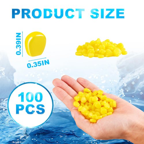 TIPTAP 100PCS Fake Corn Soft Baits, Reusable Carp Fishing Lures, Floating Baits with Attractive Scent for Carp, Trout, & Catfish, Ideal for Freshwater and Saltwater Fishing
