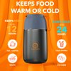 ENERGIFY Vacuum Insulated Food Jar. 24oz Thermos Includes Folding Spoon and Cup. Hot & Cold Drinks, Lunch Container For Kids and Adults. Made of Premium BPA-Free Stainless Steel, Leak Proof, Grey.